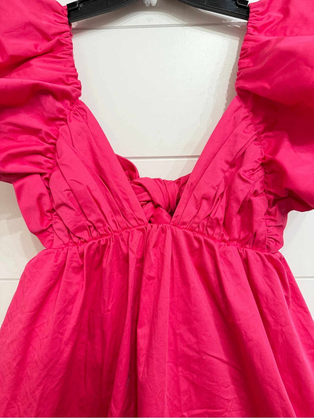 For Love & Lemons Clementine Pink Puff Sleeve Mini Dress Open Back 36970 - Picture 11 of 16